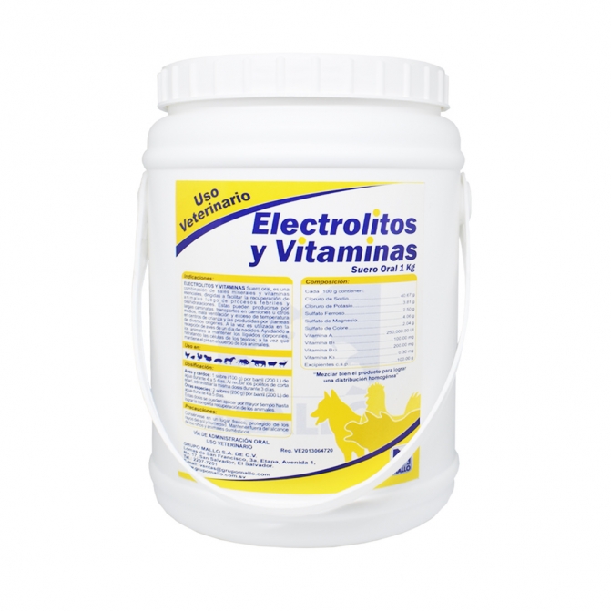 ELECTROLITOS Y VITAMINAS sobre 10 grs, 100 grs y 1 Kg 