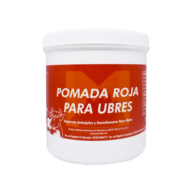 POMADA ROJA PARA UBRES 2,4,8,24 oz, 1 Kg, 7.5 lbs