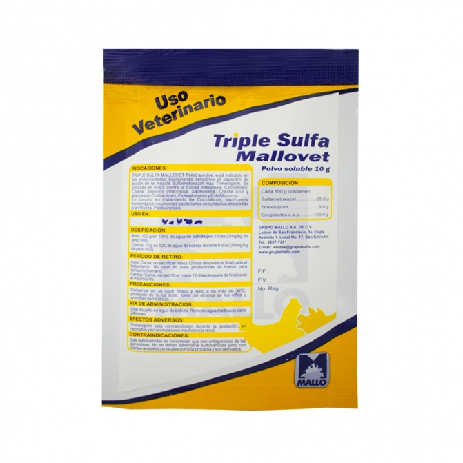 TRIPLE SULFA MALLOVET 10 g, 100 g, 1 Kg